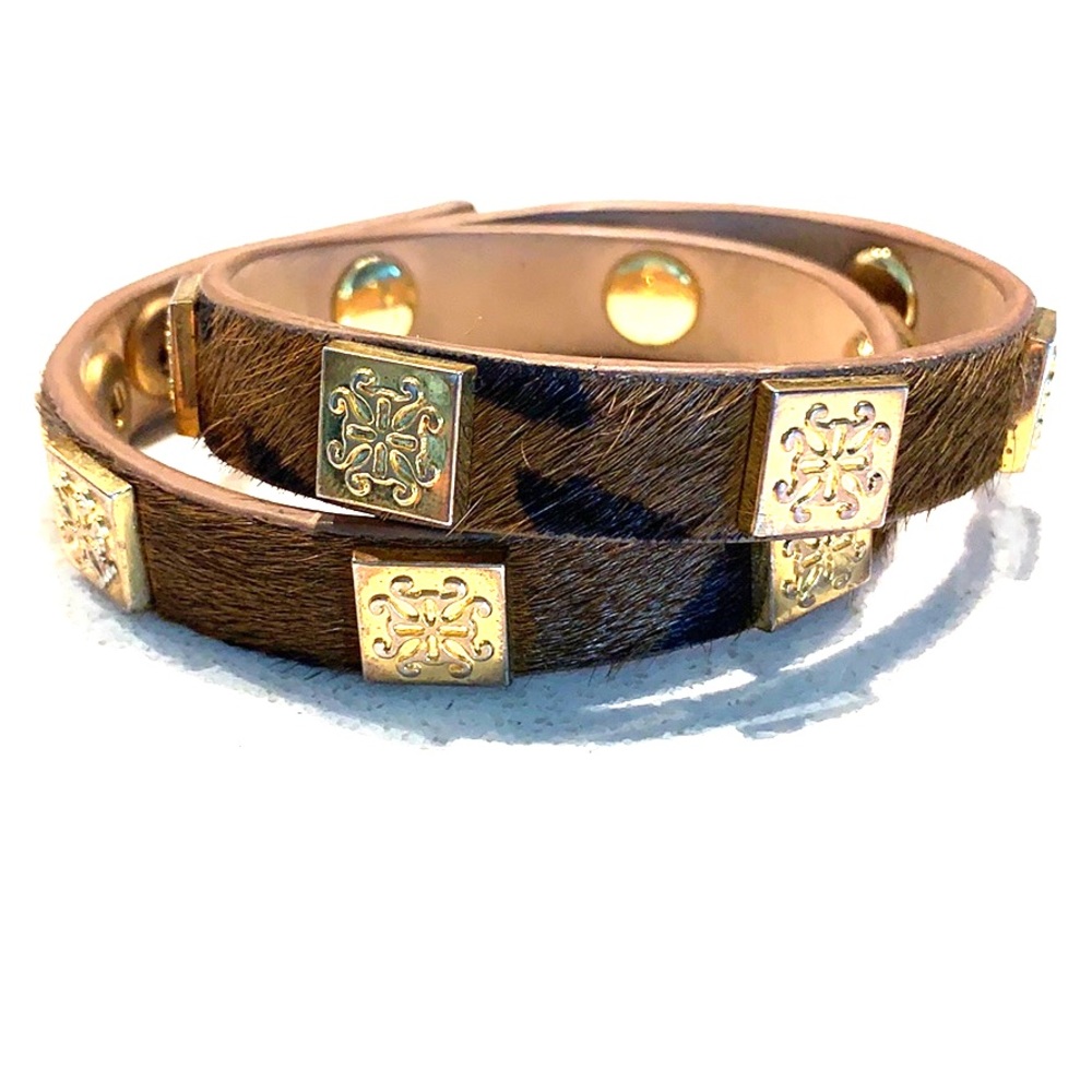 Rustic Cuff Calfskin Double Wrap Bracelet